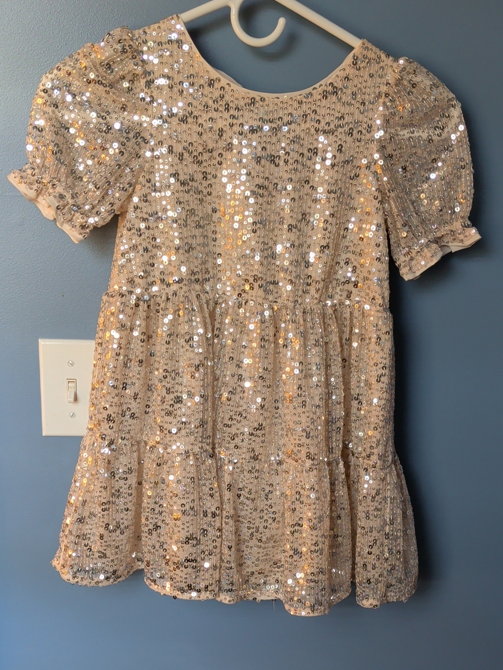 Cat & Jack Cream Sequin Party Dress